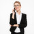 zadowolony · business · woman · okulary · mówić · smartphone - zdjęcia stock © deandrobot