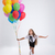 mały · uczennica · stałego · balony · portret - zdjęcia stock © deandrobot
