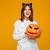nebun · pisică · halloween · costum - imagine de stoc © deandrobot