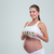 mujer · embarazada · número · ladrillos · retrato · sonriendo - foto stock © deandrobot