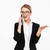 zdziwiony · szczęśliwy · business · woman · okulary · mówić - zdjęcia stock © deandrobot
