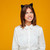 femeie · nebun · pisică · halloween · costum · fotografie - imagine de stoc © deandrobot
