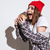飢えた · 女性 · ハンバーガー · 画像 · シャツ - ストックフォト © deandrobot