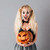 gelukkig · blonde · vrouw · halloween · make-up · Open · mond - stockfoto © deandrobot