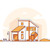 Cottage house - modern thin line design style vector illustration stock photo © Decorwithme