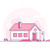 Nice house - modern thin line design style vector illustration stock photo © Decorwithme