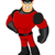 piros · fekete · szuperhős · rajz · karakter · izom - stock fotó © DesignWolf