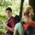 couple with backpack doing trekking in wood stock photo © diego_cervo