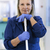 Portrait of happy professional female cleaner smiling in office stock photo © diego_cervo