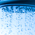 cap · de · dus · picaturi · apă · albastru · baie · curăţa - imagine de stoc © Discovod