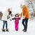 happy family in winter clothes walking outdoors stock photo © dolgachov