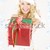 cheerful santa helper with shopping bags stock photo © dolgachov