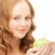 jonge · mooie · vrouw · groene · appel · foto · vrouw - stockfoto © dolgachov