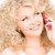 glücklich · Frau · rosa · Telefon · Porträt · Gesicht - stock foto © dolgachov