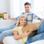 happy couple with big cardboard boxes at new home stock photo © dolgachov