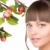 vrouw · appel · takje · foto · gezicht · schoonheid - stockfoto © dolgachov