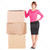 empresária · caixas · quadro · branco · negócio · mulher - foto stock © dolgachov