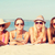 groep · glimlachend · jonge · vrouwen · strand · zomervakantie · reizen - stockfoto © dolgachov