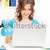 happy woman with laptop computer stock photo © dolgachov