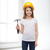 sonriendo · nina · casco · construcción · personas · martillo - foto stock © dolgachov