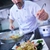 chef · bello · bianco · uniforme · pasta · insalata - foto d'archivio © dotshock