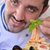 chef · bello · bianco · uniforme · pasta · insalata - foto d'archivio © dotshock