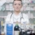 gyógyszerész · vegyész · nő · áll · gyógyszertár · drogéria - stock fotó © dotshock