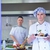 chef · bello · bianco · uniforme · pasta · insalata - foto d'archivio © dotshock