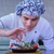 chef · bello · bianco · uniforme · pasta · insalata - foto d'archivio © dotshock