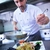 chef · bello · bianco · uniforme · pasta · insalata - foto d'archivio © dotshock