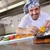 chef · bello · bianco · uniforme · pasta · insalata - foto d'archivio © dotshock