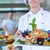 chef · bello · bianco · uniforme · pasta · insalata - foto d'archivio © dotshock