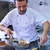 chef · bello · bianco · uniforme · pasta · insalata - foto d'archivio © dotshock