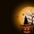 zucca · di · halloween · strega · luna · piena · albero · faccia · luce - foto d'archivio © elaine