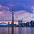 Toronto · sziluett · festői · kilátás · város · vízpart - stock fotó © elenaphoto