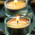 gyertyák · égő · üveg · zöld · levél · fény · zöld - stock fotó © elenaphoto