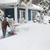Mann · tief · Schnee · Auffahrt · Wohn- · Haus - stock foto © elenaphoto