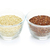 Red and white quinoa grain in bowls stock photo © elenaphoto