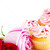 minitorták · virágok · valentin · nap · rózsák · rózsaszín · cukormáz - stock fotó © elenaphoto