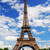 Eyfel · Kulesi · mavi · gökyüzü · Paris · Fransa · bulutlar · Bina - stok fotoğraf © elenaphoto