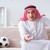 Arab man watching sport football at tv stock photo © Elnur