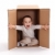 fericit · băiat · cutie · de · carton · şedinţei - imagine de stoc © erierika
