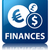 Finances glossy blue reflected square button stock photo © faysalfarhan
