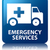 Emergency services glossy blue reflected square button stock photo © faysalfarhan