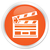 Cinema clip icon orange button stock photo © faysalfarhan
