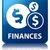 Finances (dollar icon) glossy blue reflected square button stock photo © faysalfarhan
