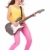若い女性 · 演奏 · ギター · 情熱的な · エレキギター · 白 - ストックフォト © feedough