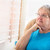 idős · nő · ki · ablak · otthon · női - stock fotó © feverpitch