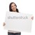 Beautiful Mixed Race Female Holding Blank Sign on White stock photo © feverpitch
