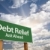 Schulden · Erleichterung · grünen · Schild · vor · dramatischen - stock foto © feverpitch